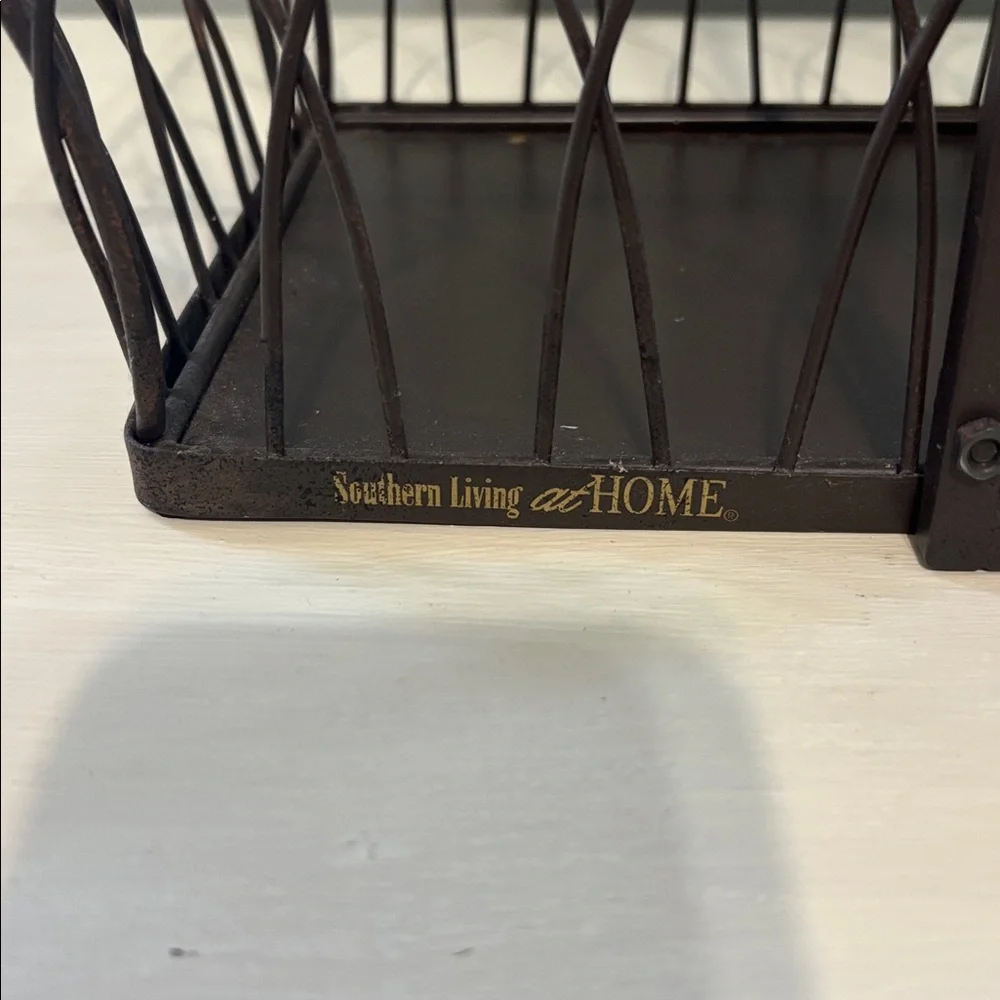 Southern Living At Home Farmhouse Tiered Basket SLAH Metal Country Cozy Cottage